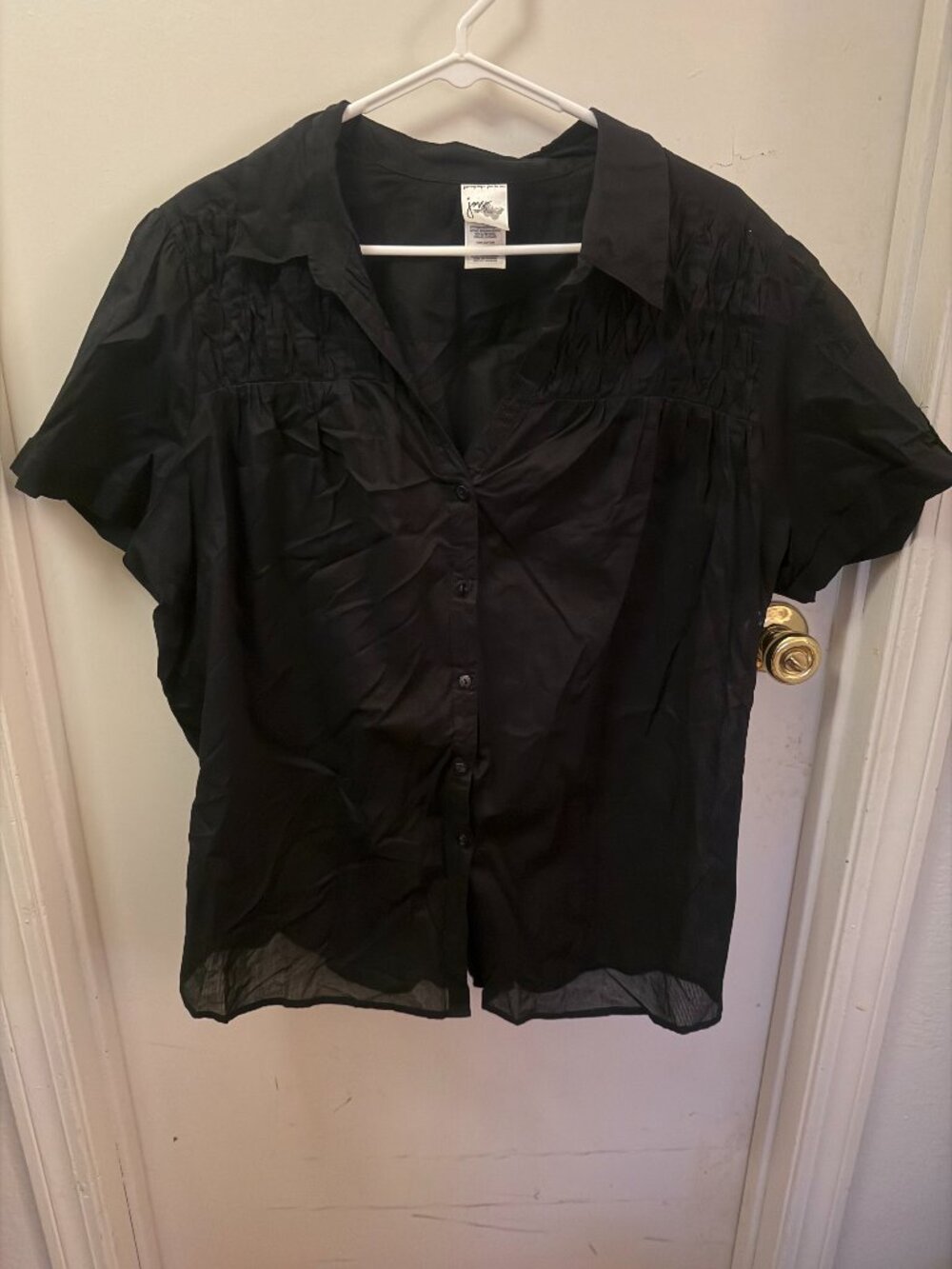 Just My Size Black Blouse  W 3X